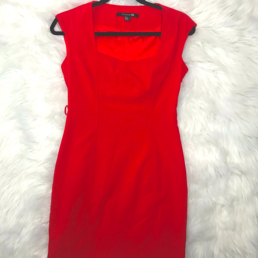 Small Forever 21 Red Dress with Belt Loops